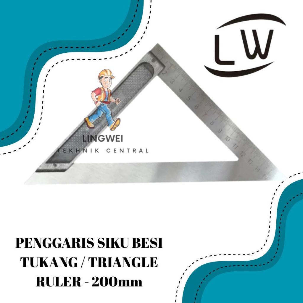 

PENGGARIS SIKU BESI TUKANG / TRIANGLE RULER - 200mm