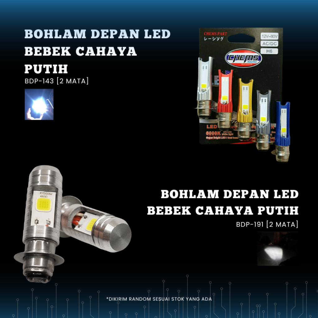 Bohlam Lampu Depan Utama Motor LED Super Terang Jupiter z, Vega, Mx, Supra, Fit new, Revo