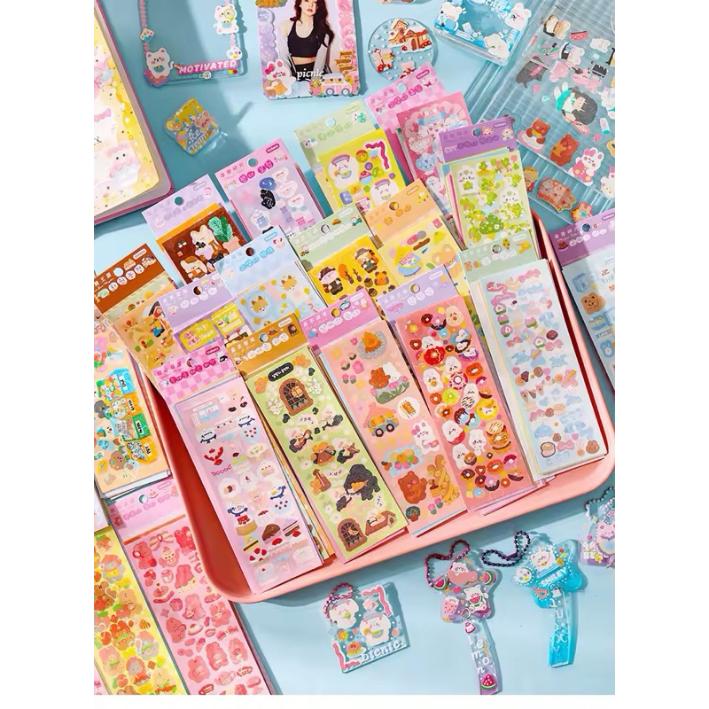 

10 LEMBAR STICKER SHEET KOREA LASER BLING BLING POCA PHOTOCARD