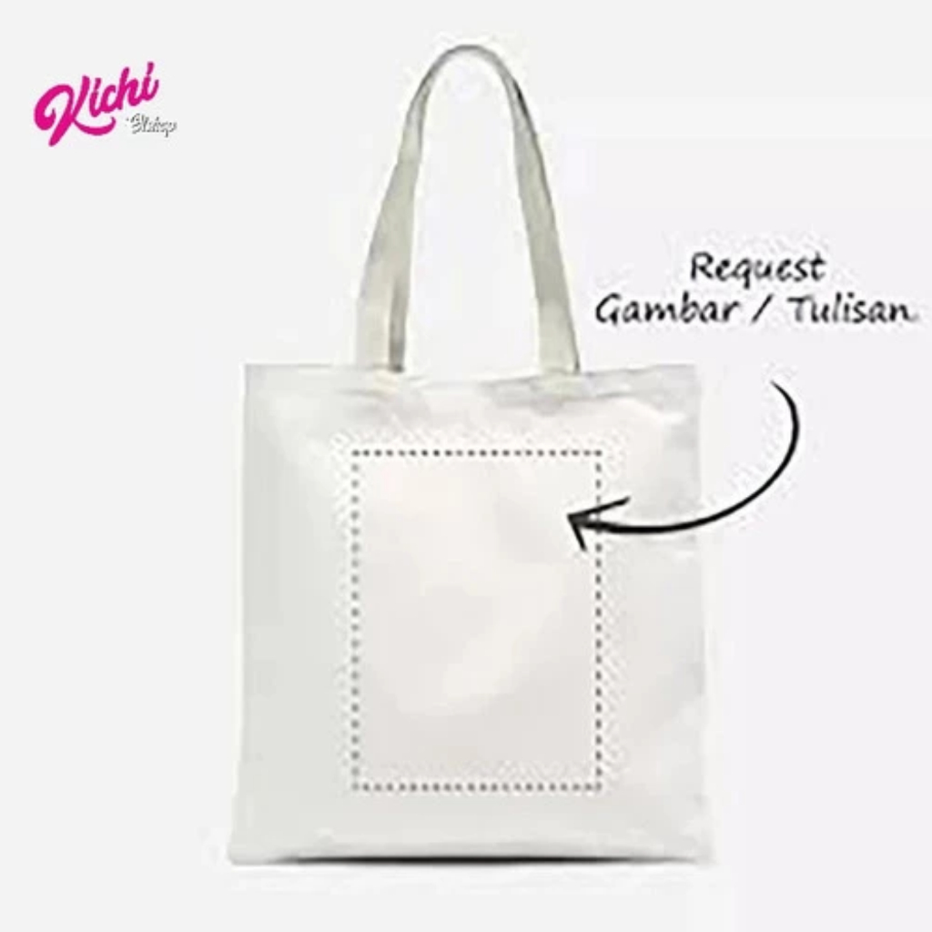 Totebag Kanvas Custom Design Suka-suka Zipper & Furing