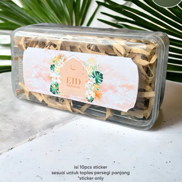 

stiker tempel eid mubarak motif pinky flower sticker landscape premium isi 10 pcs size 4x11 cm