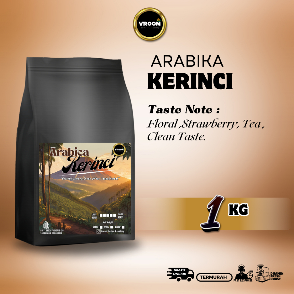 

Coffee Arabica Kerinci Roasted Bean Arabika Kopi Biji Matang Bubuk 1Kg