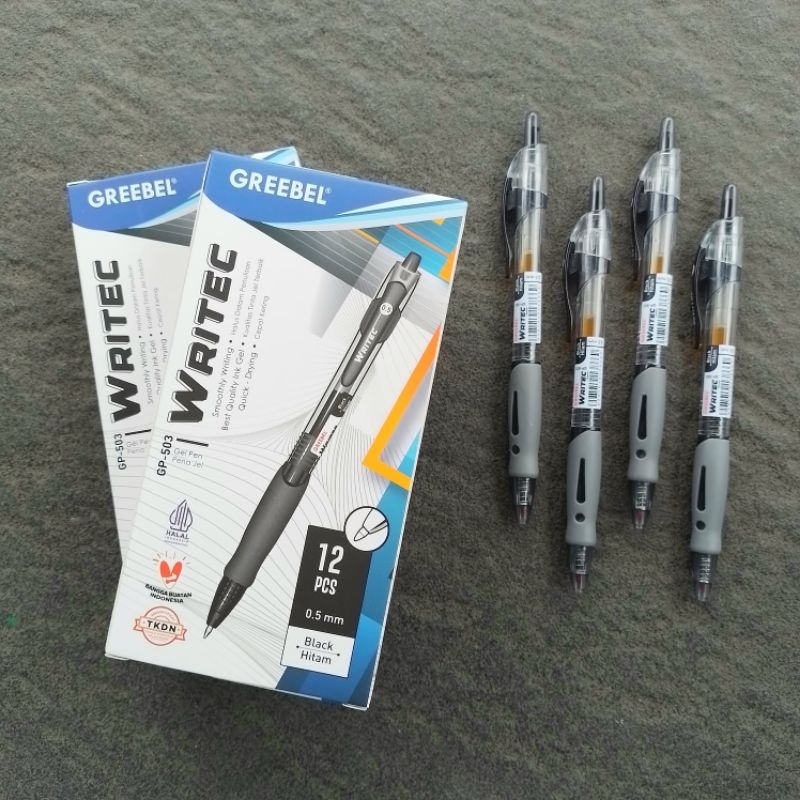 

Pulpen Gel Pen Greebel GP-503 Writec Hitam ( 12 Pcs ) [ Original ]