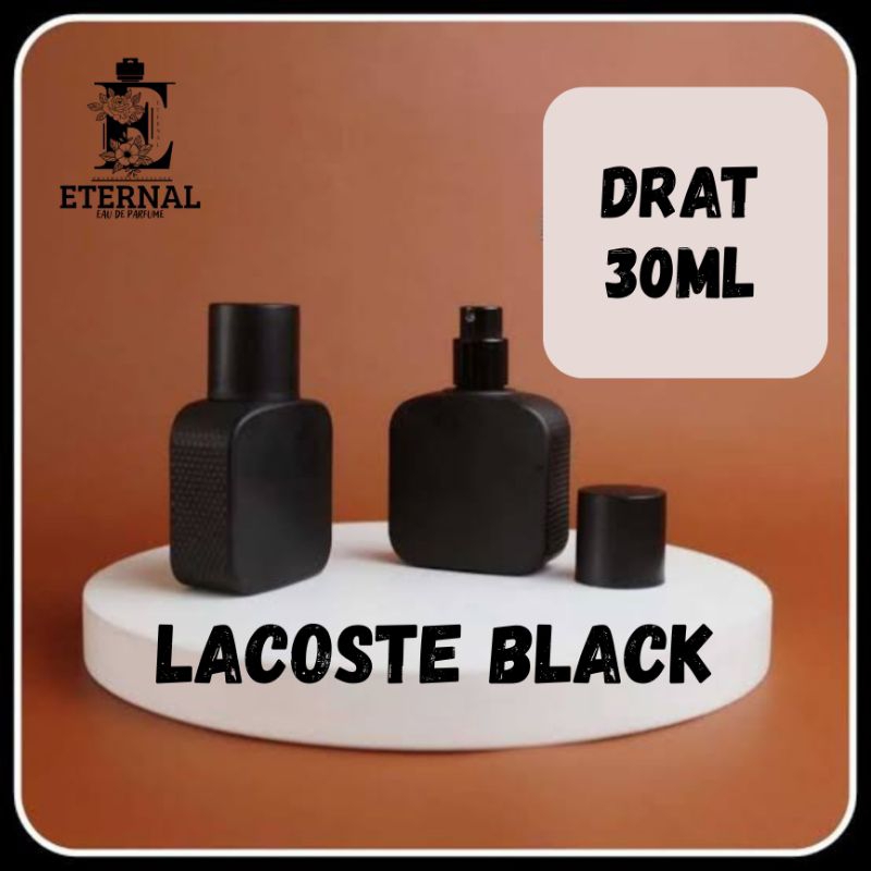 ‎Botol Lacoste Premium Full Black 30ml Drat Sprayer - Botol Kosong - Botol Parfum - Unisex - Lacoste