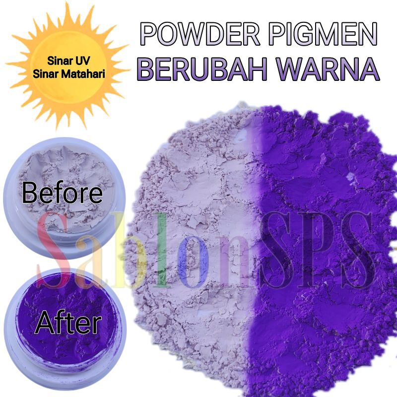 

POWDER PIGMEN BERUBAH WARNA LAMPU UV MATAHARI VIOLET 2GR
