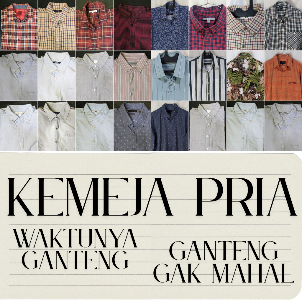 Kemeja Pria Second Premium Original | Kemeja Branded Bekas Ori | Kemeja Casual Pria Murah | Kemeja K