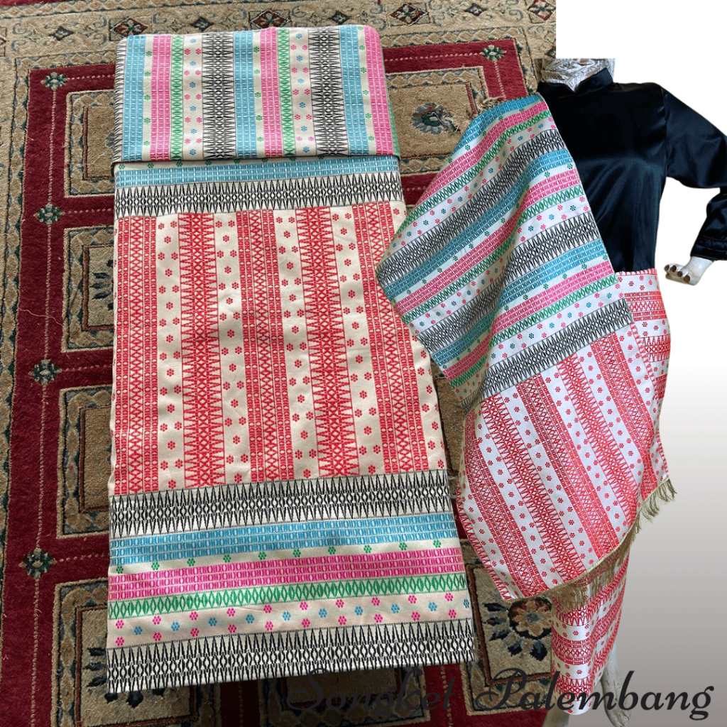 Kain Songket Limar Palembang Kiagus Songket Set Selendang - Bawahan Kebaya Pesta Kondangan Mewah - R