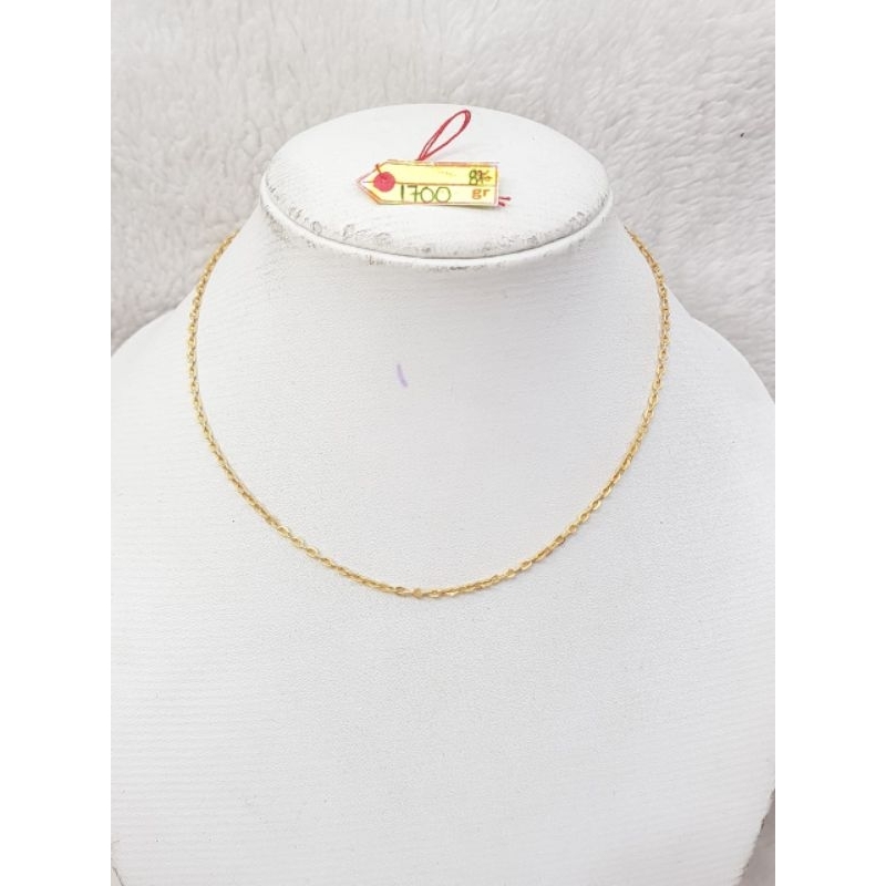 KL659DLM Kalung model rantai vensi emas kuning asli berat 1.700 pj.35,5 kadar 8k 375%