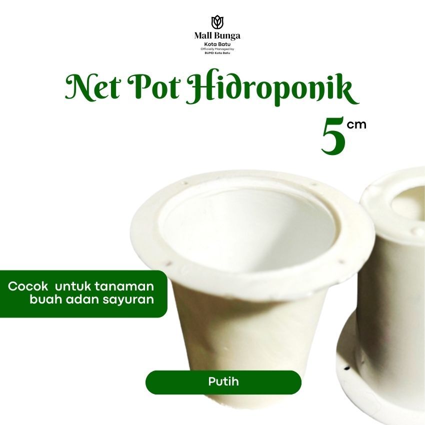Netpot Hidroponik 5 cm Polos  Warna Putih Tanpa Lubang Samping
