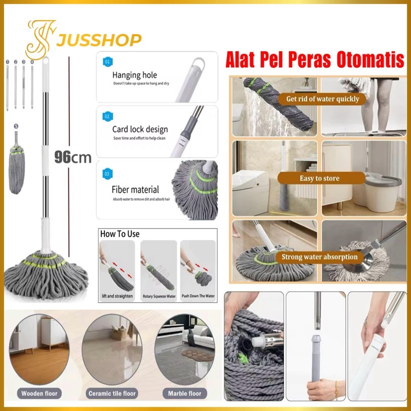 Alat Pel Kain Lantai Peras Otomatis Alat Pel Pembersih Lantai Peras Otomatis Serbaguna