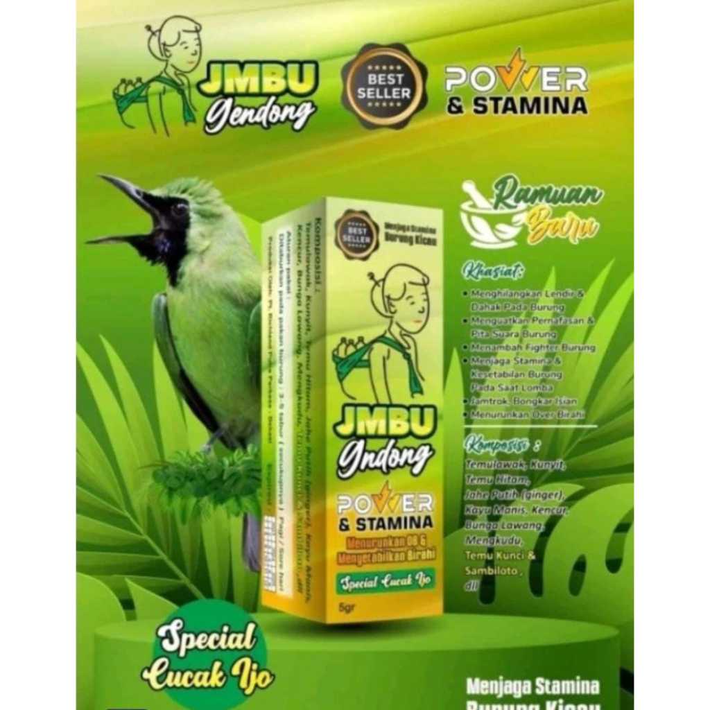 JAMU GENDONG JAMU BURUNG VITAMIN HERBAL PENGGACOR BURUNG C IJO MURAI BATU