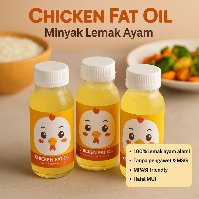 

(HALAL MUI & P-IRT) MINYAK LEMAK AYAM BEBAS HORMON 100% MURNI | CHICKEN FAT OIL | SCHMALT 100 ML
