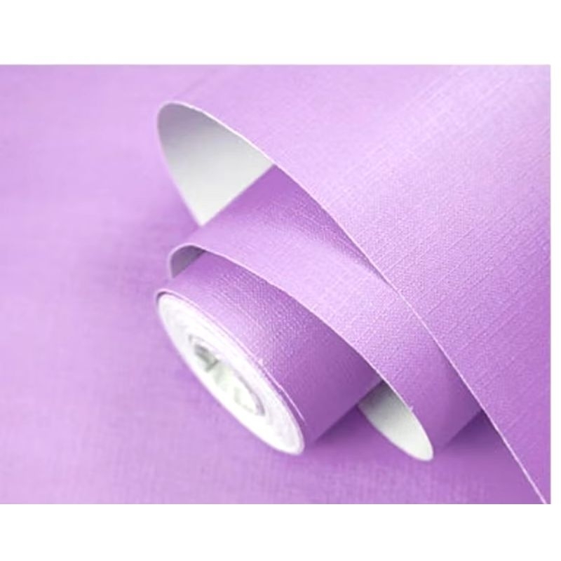 wallpaper stiker dinding motif UNGU MUDA POLOS BERTEKSTUR PASTEL