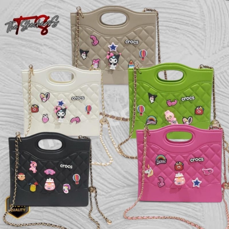 Crocs' Bag / Tas Crocs Selempang rantai / Tas crocs elegan wanita 20x25x8 / woman's crocs bag