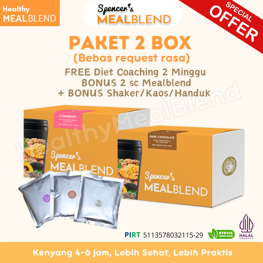 

Spencer Meal blend Multigrain PAKET 2 BOX Diet Food + Bonus 3 sachet
