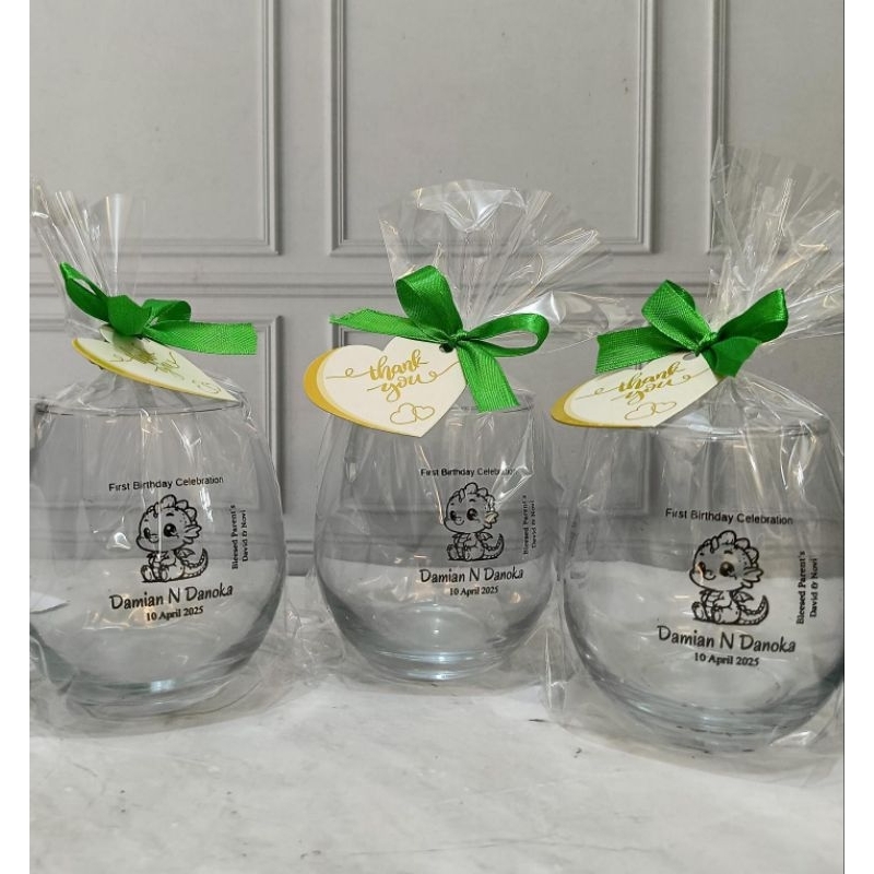 SOUVENIR GELAS TUSCANY CUSTOM  KEMASAN PLASTIK