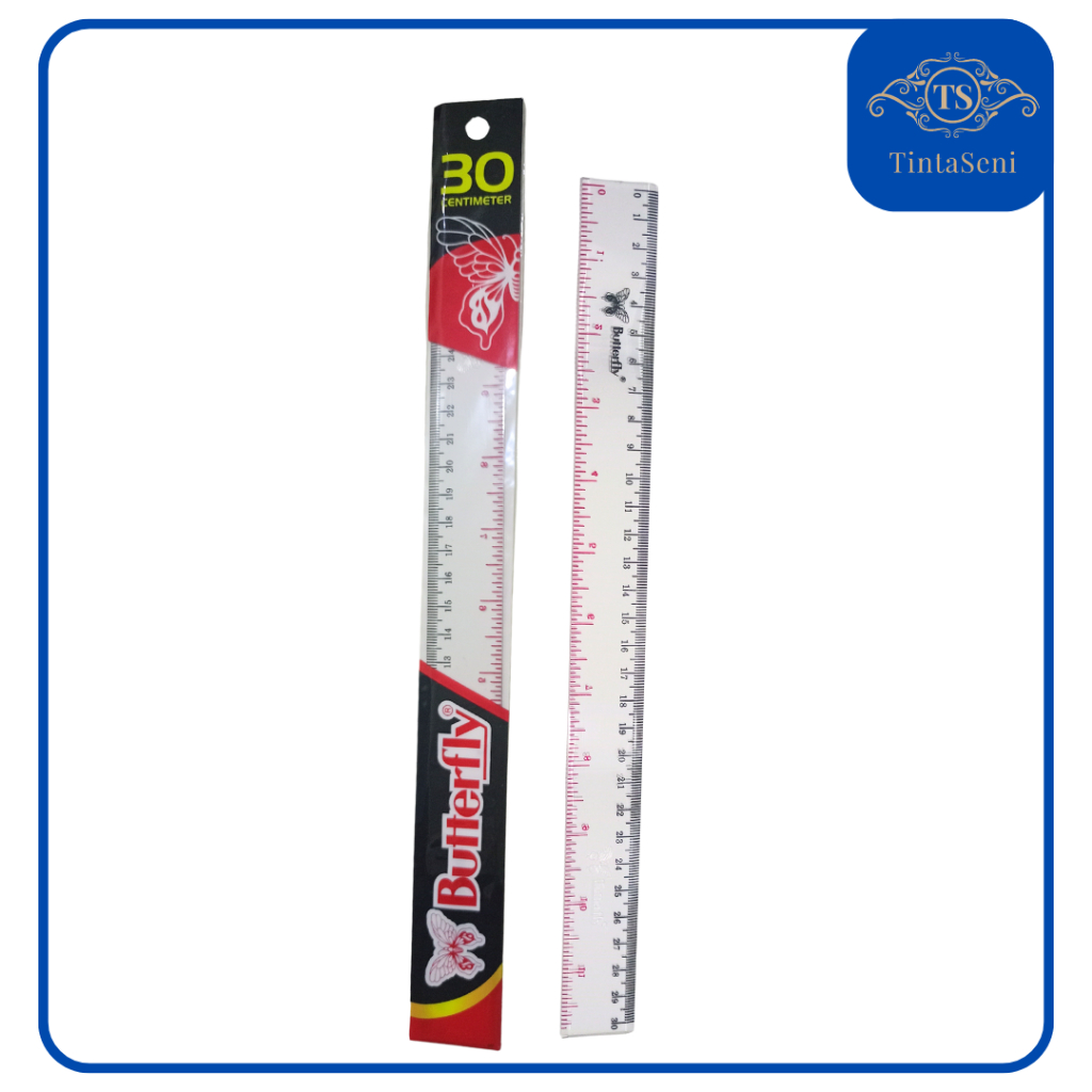 

Penggaris Plastik Butterfly Panjang 30cm Butterfly Ruler Transparent Grosir Murah Meriah