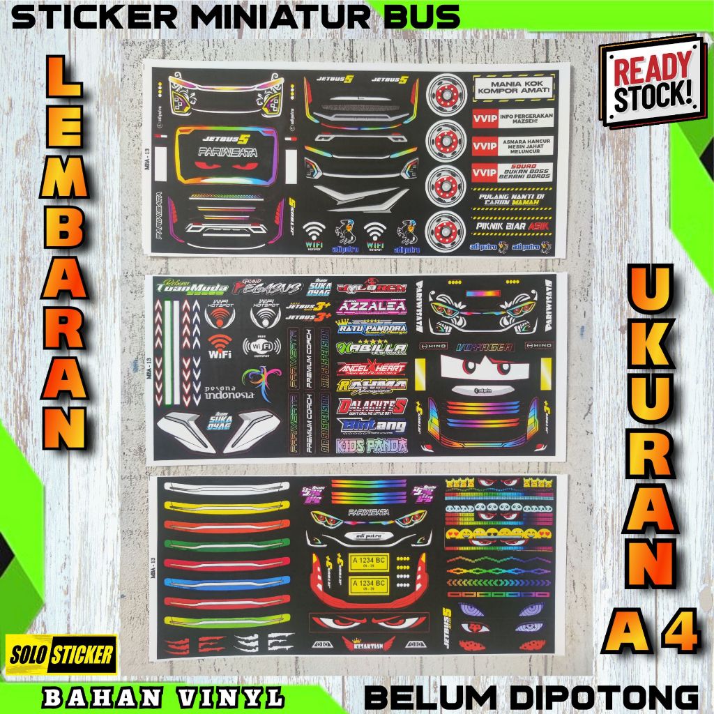 

Stiker Aksesoris Miniatur Bus Sticker Lampu Miniatur Bis