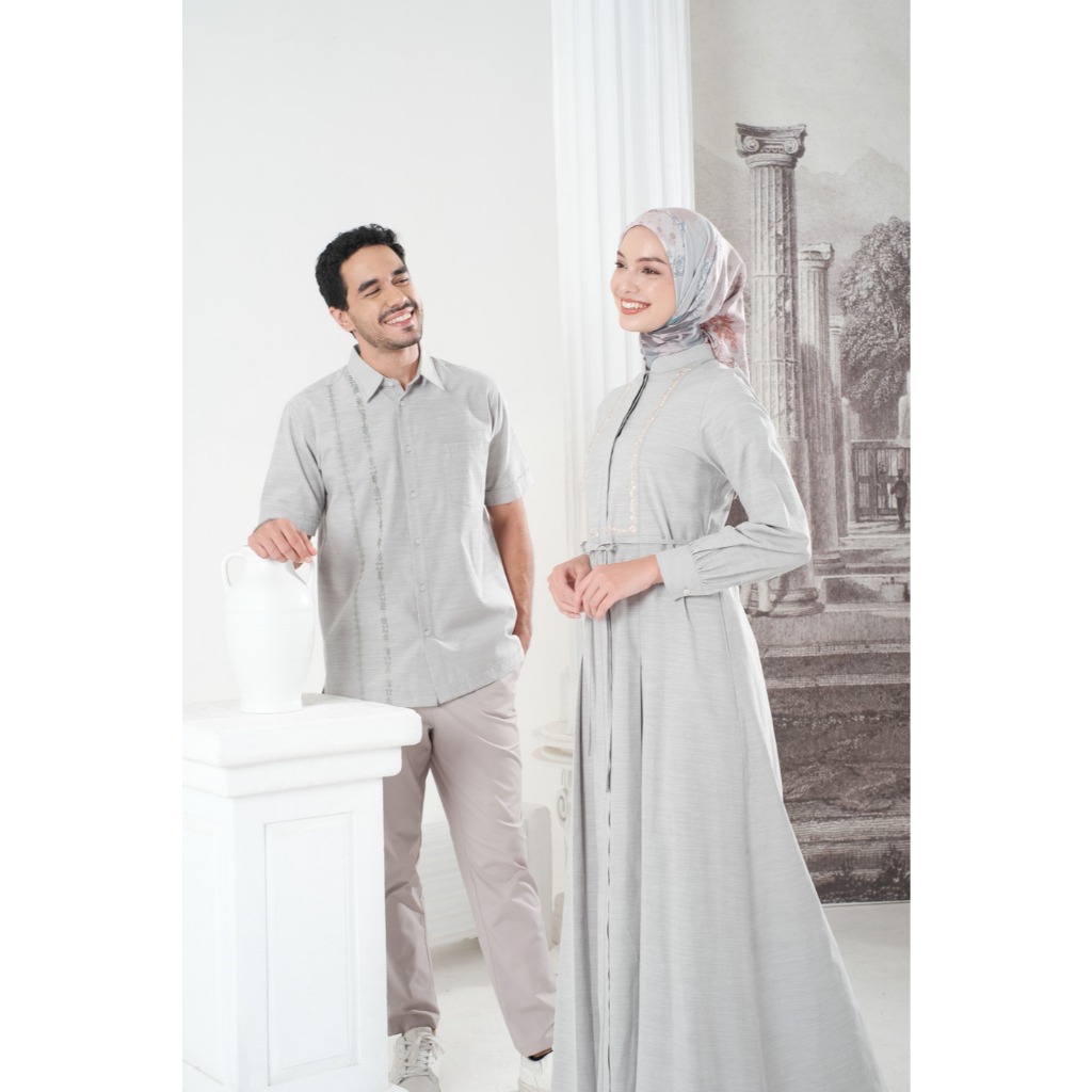 ZOYA Couple 2025 Tutuwuhan Sage - Fashion Muslim Set Couple Pasangan Keluarga Lavatera Dress/Ezhar M