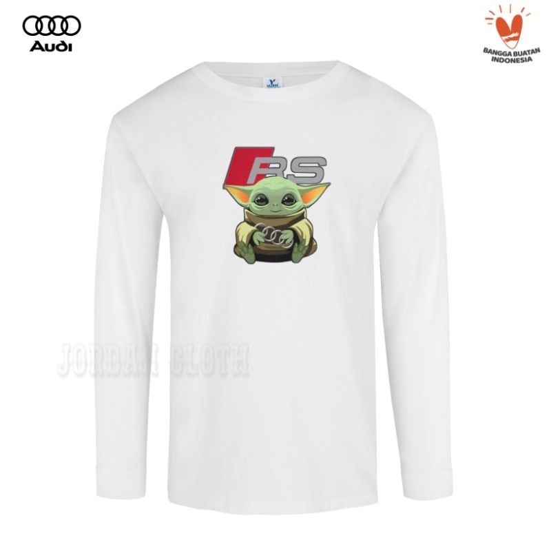 Tshirt Baju Kaos Lengan Panjang Audi Baby Yoda Hug