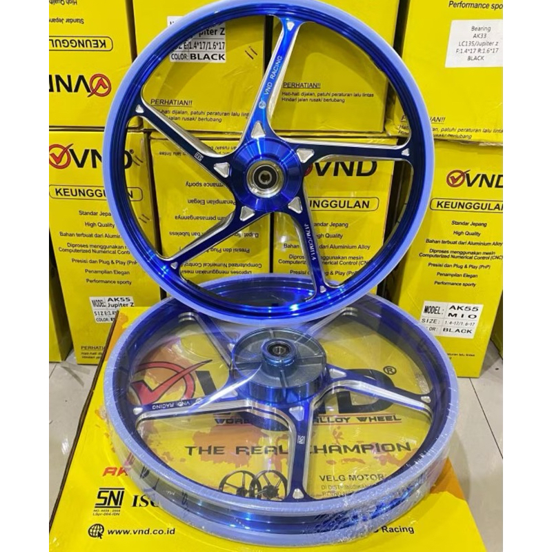 velg VND RACING AK55 WAVE125 WAVE 125 KARISMA KIRANA SUPRA125 SUPRA 125 BLADE REVO ABSOLUTE HITAM BL