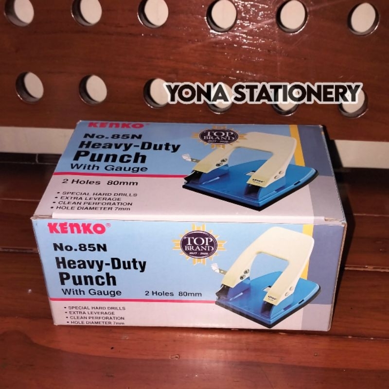 

Puncher / Pembolong Kertas Kenko No. 85N | 2 Lubang (80MM) | Heavy Duty With Gauge