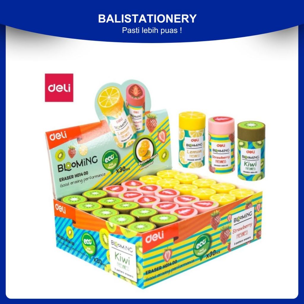 

Penghapus Pensil Deli EH01400 – Blooming Eraser Silinder Mini Lucu & Bersih – Warna Random