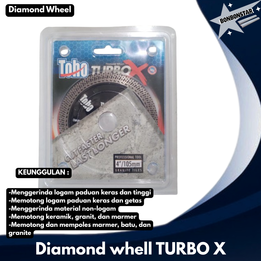 DIAMOND WHEEL TOHO | POTONG GRANIT KERAMIK | TOHO TURBO, TURBO X, SUPERTHIN