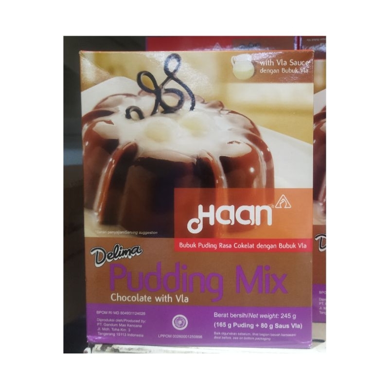 

HAAN PUDDING MIX CHOCOLATE WITH VLA 165GR ISI 2 BOX