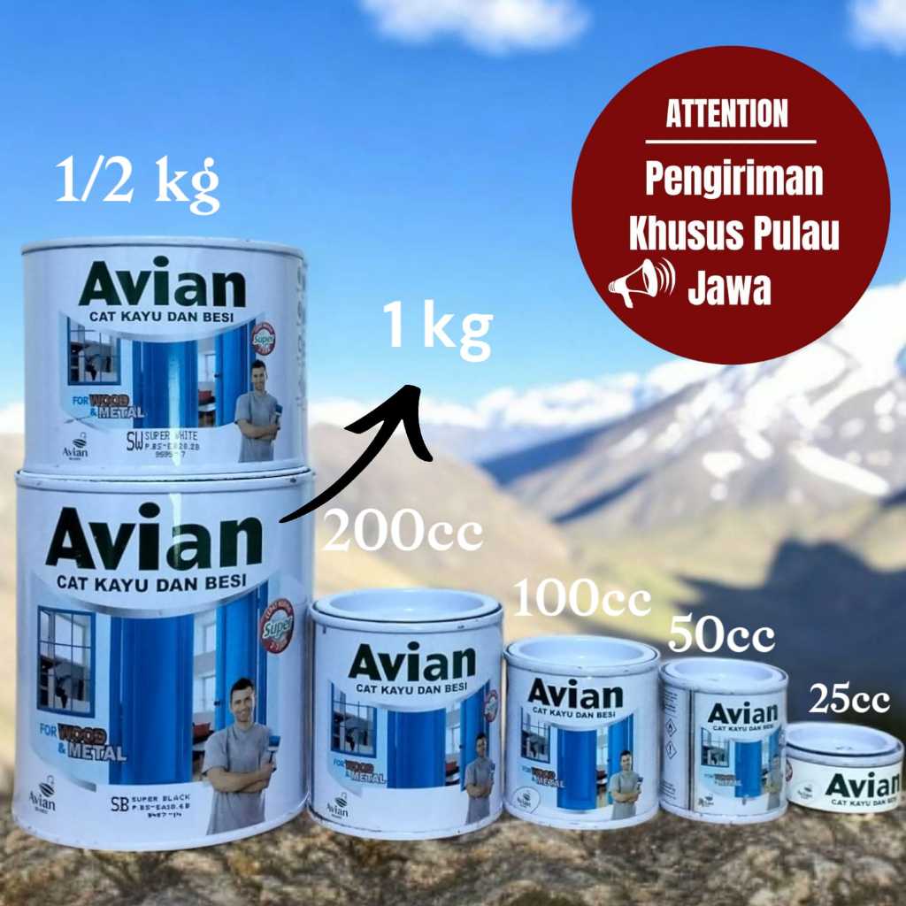 Cat besi Avian 100cc/cat kayu /cat minyak/cat avian high gloss enamel Avian 100 cc