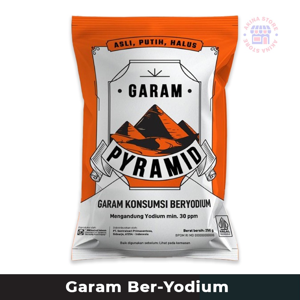

Garam dapur beryodium cap pyramid 250 gram