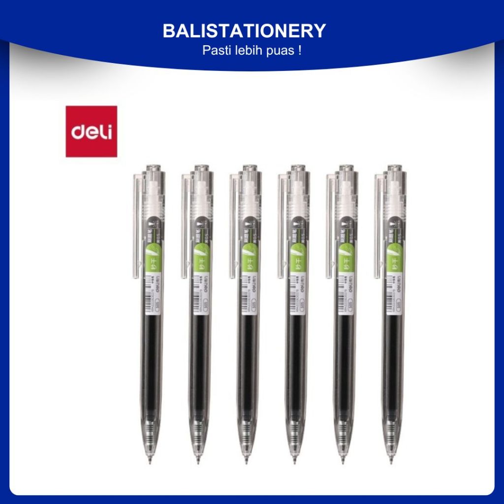 

Gel Pen / Pulpen Gel Deli S05 Retractable Pen Cetek 0.5 mm Tinta Hitam