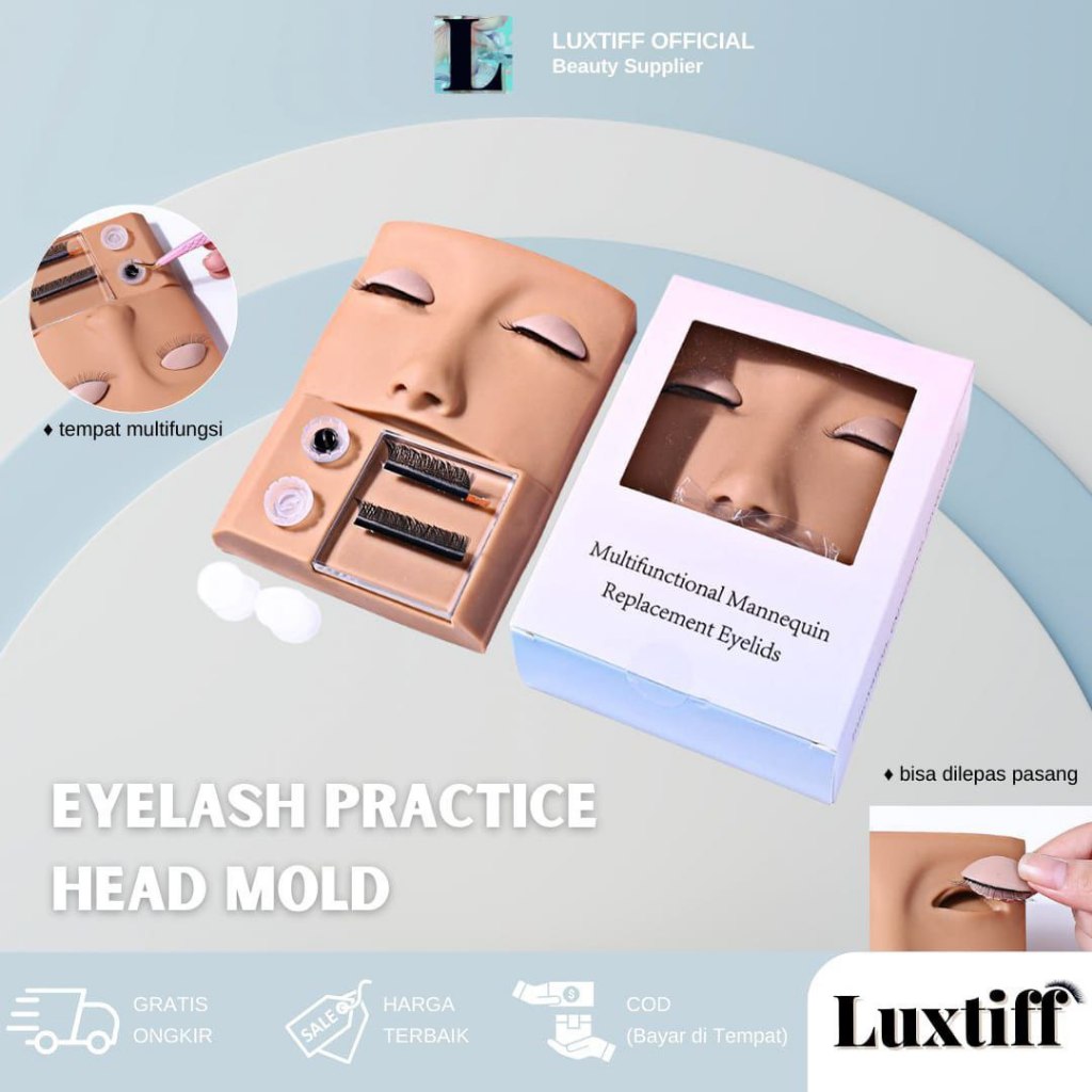 Manekin Latihan Kepala Silikon dengan Model Kepala Latihan Mata Dapat Dilepas untuk Kepala Manekin L