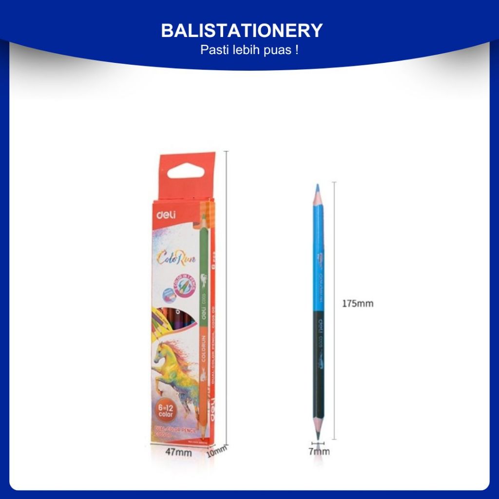 

Deli Pensil Dual Warna 6/12 Warna lead pensil berkualitas untuk hasil warna yang halus EC00500