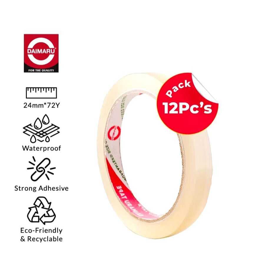 

Daimaru Stationery Tape (1/2inch) / Selotip Bening Premium 12mm x 72Yard