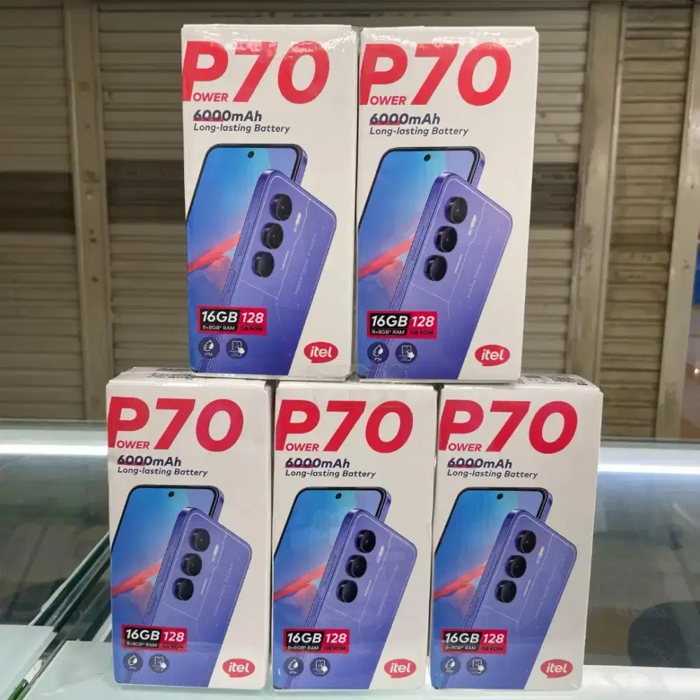 Itel P70 ram 8/128 new garansi resmi batre 6000 mah