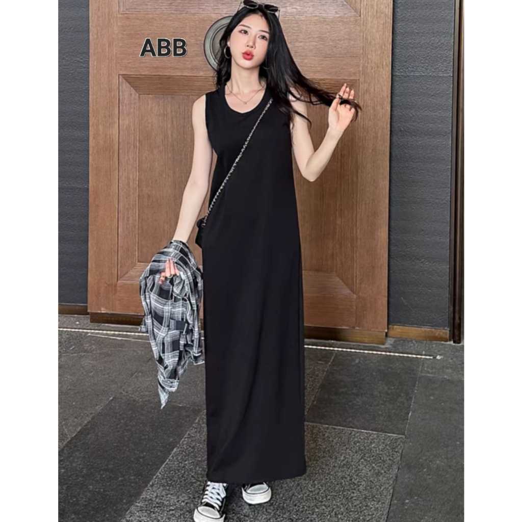 (BISA COD) INNER SPAN LONG DRESS LENGAN PENDEK