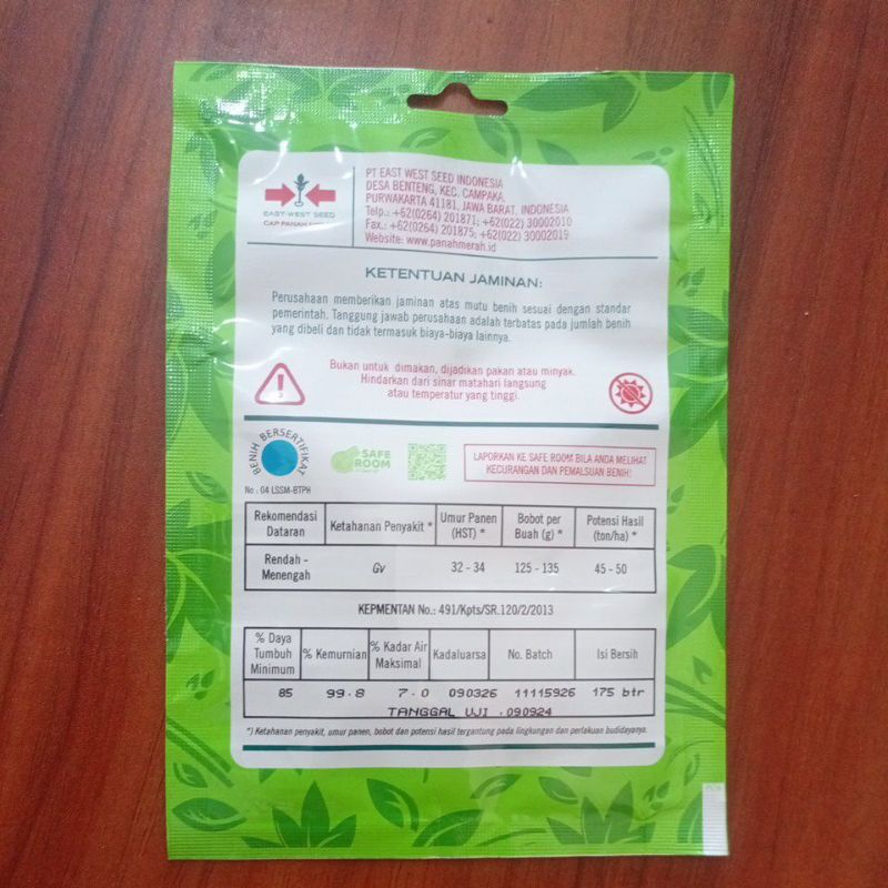 175 BUTIR BENIH TIMUN ETHANA F1 CAP PANAH MERAH