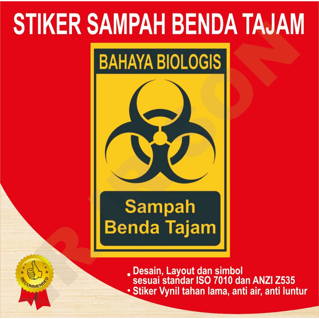 

STIKER SAMPAH BENDA TAJAM SAFETY SIGN K3 ISO ANSI