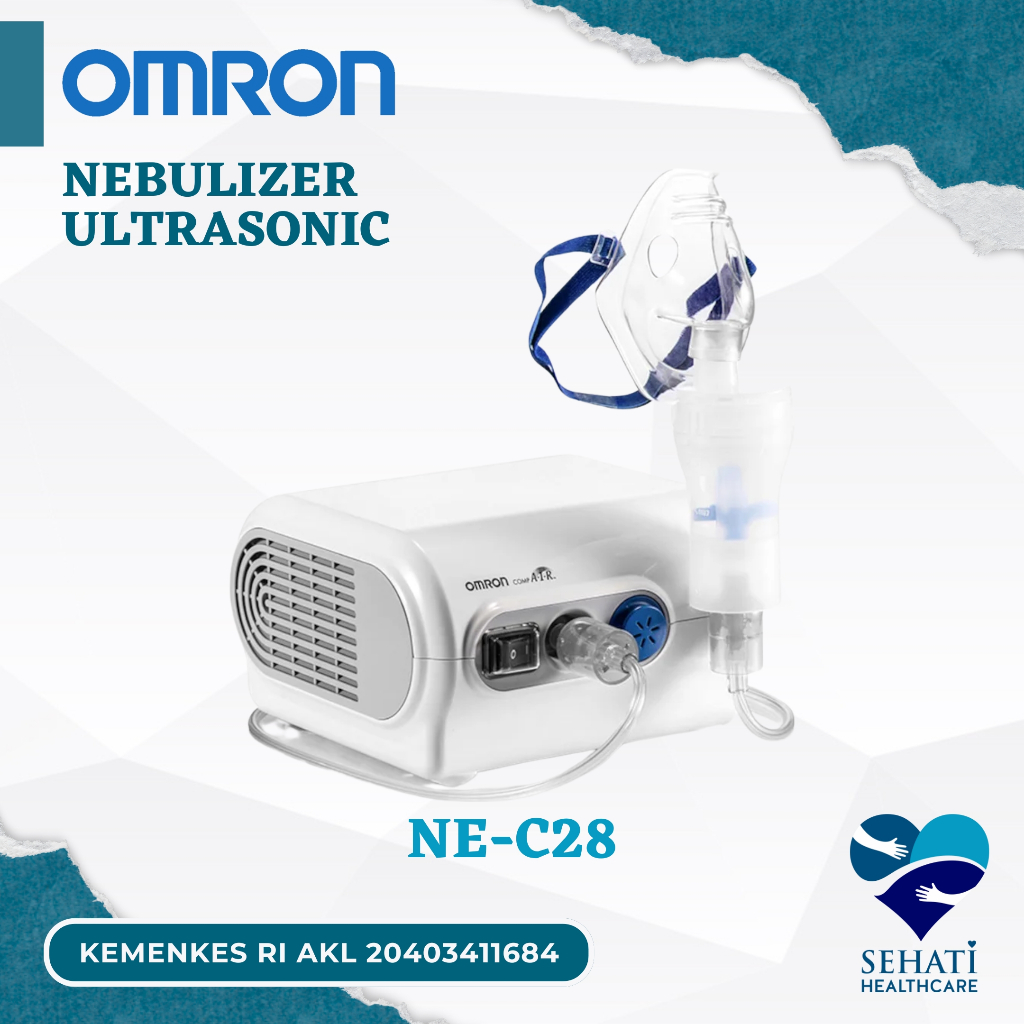 Omron Compressor Nebulizer Alat Uap Terapi Pernafasan Alat Bantu Asma Medis Kesehatan