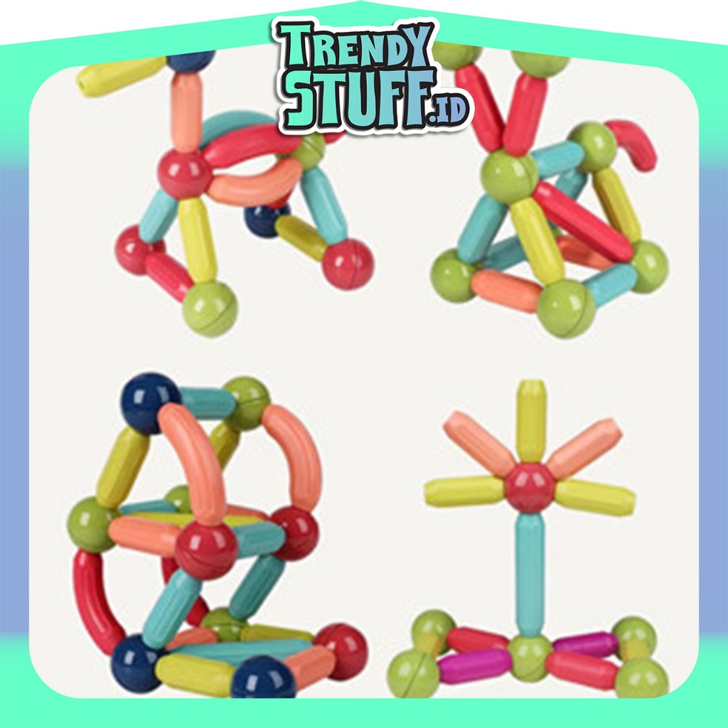 

TrendyStuff.id DIY Mainan Magnet Stick Balls Magnetic Building Blocks Puzzle Kreatifitas Toys Edukasi Mainan Dengan Kotak T040