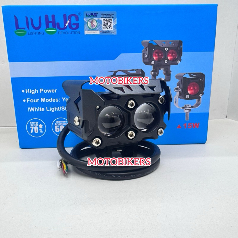SEPASANG LAMPU TEMBAK LED  2 Mata Laser Foglamp HJG Devil