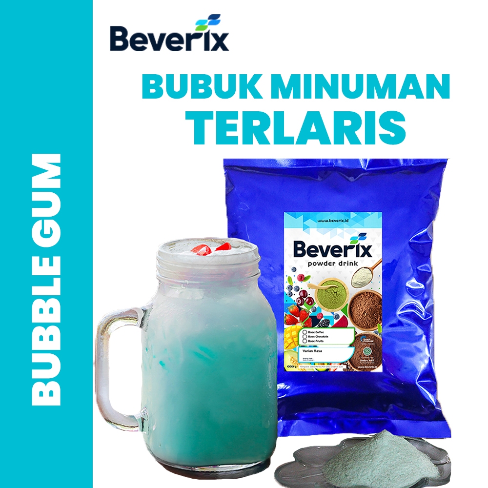 

BEVERIX Bubuk Minuman Premium Rasa Bubble Gum Permen Karet Aneka Rasa 1 Kg Serbuk Minuman Bubblegum