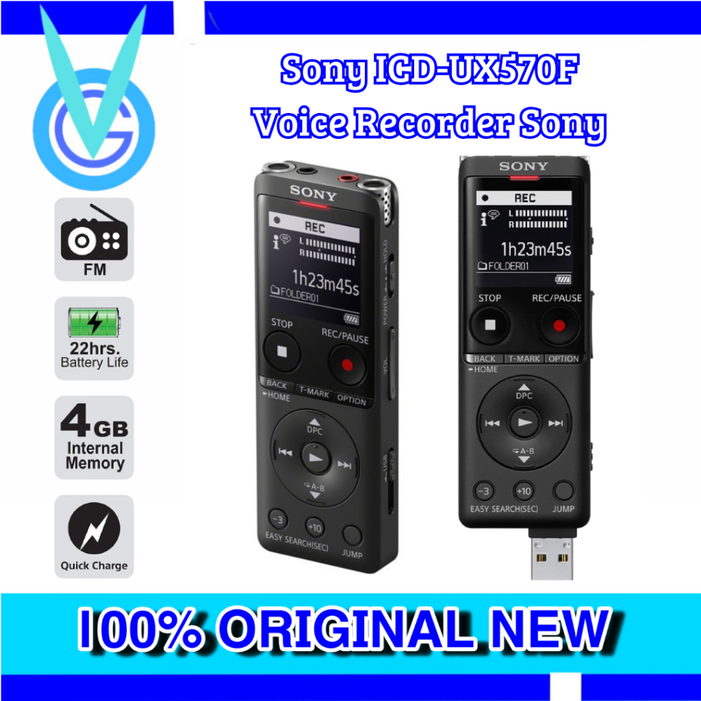 Sony ICD-UX570F Voice Recorder / Sony Voice Recorder UX 570 F
