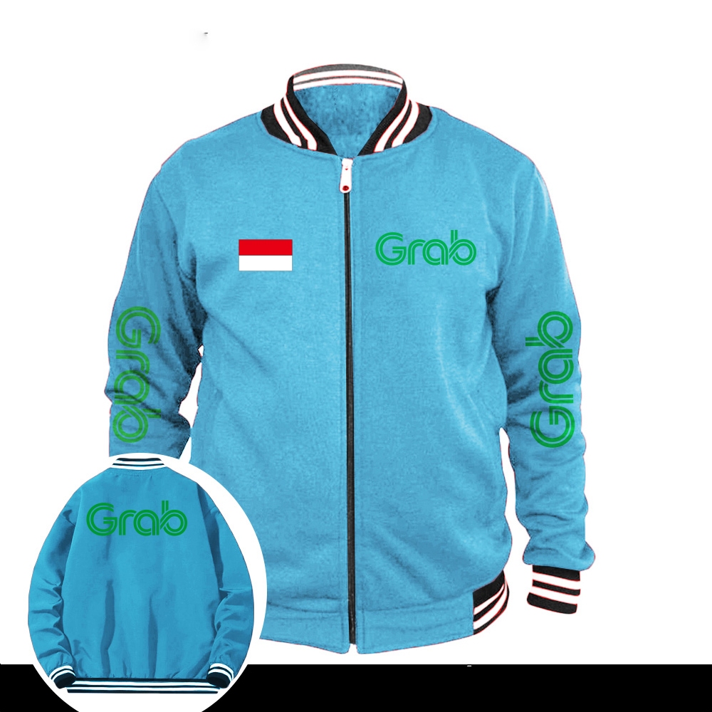 JAKET BASEBALL GRAB / JAKET BASEBALL CUSTOM SABLON GRAB / JAKET DISTRO KEREN / JAKET PRIA WANITA