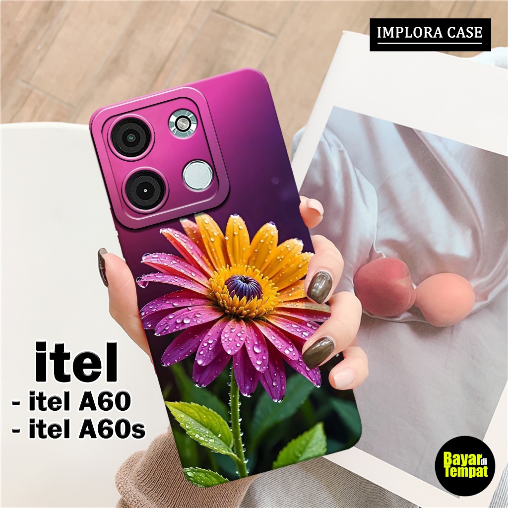 Softcase Itel A60 / A60s - Motif Bunga - IMPLORA CASE - Casing Itel A60 / A60s Case Hp Itel A60 / A6
