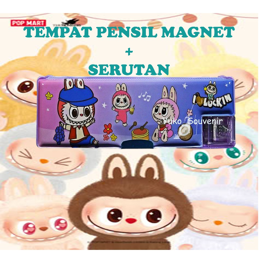 

Tempat Pensil Labubu Dilengkapi Dengan Serutan Tempat Pensil Magnet Labubu 2 Sisi Kotak Pensil Labubu Free Bubble