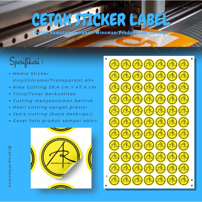 

Cetak Cutting Stiker Label Vinyl Chromo Transparan Sticker Kemasan Label Makanan Minuman Produk