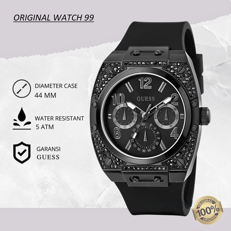 100% ORIGINAL Jam Tangan Pria Guess GW0623G3 Jam Tangan Original - Stainless Steel & Rubber