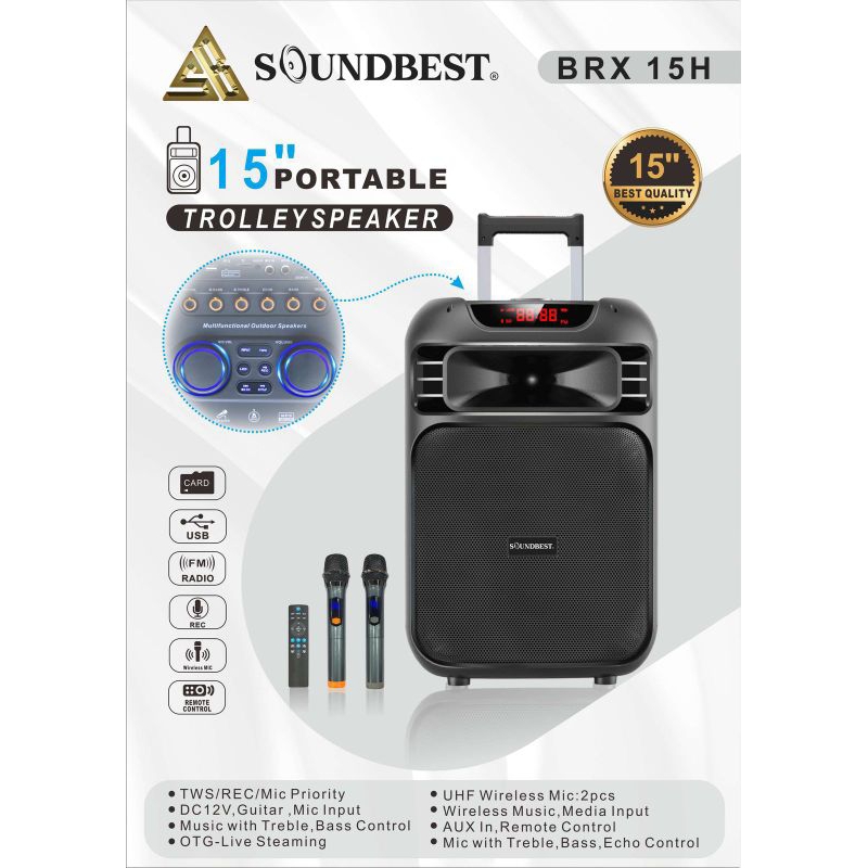 SPEAKER PORTABLE BRX 15H SOUNDBEST 15 INCH BRX-15H